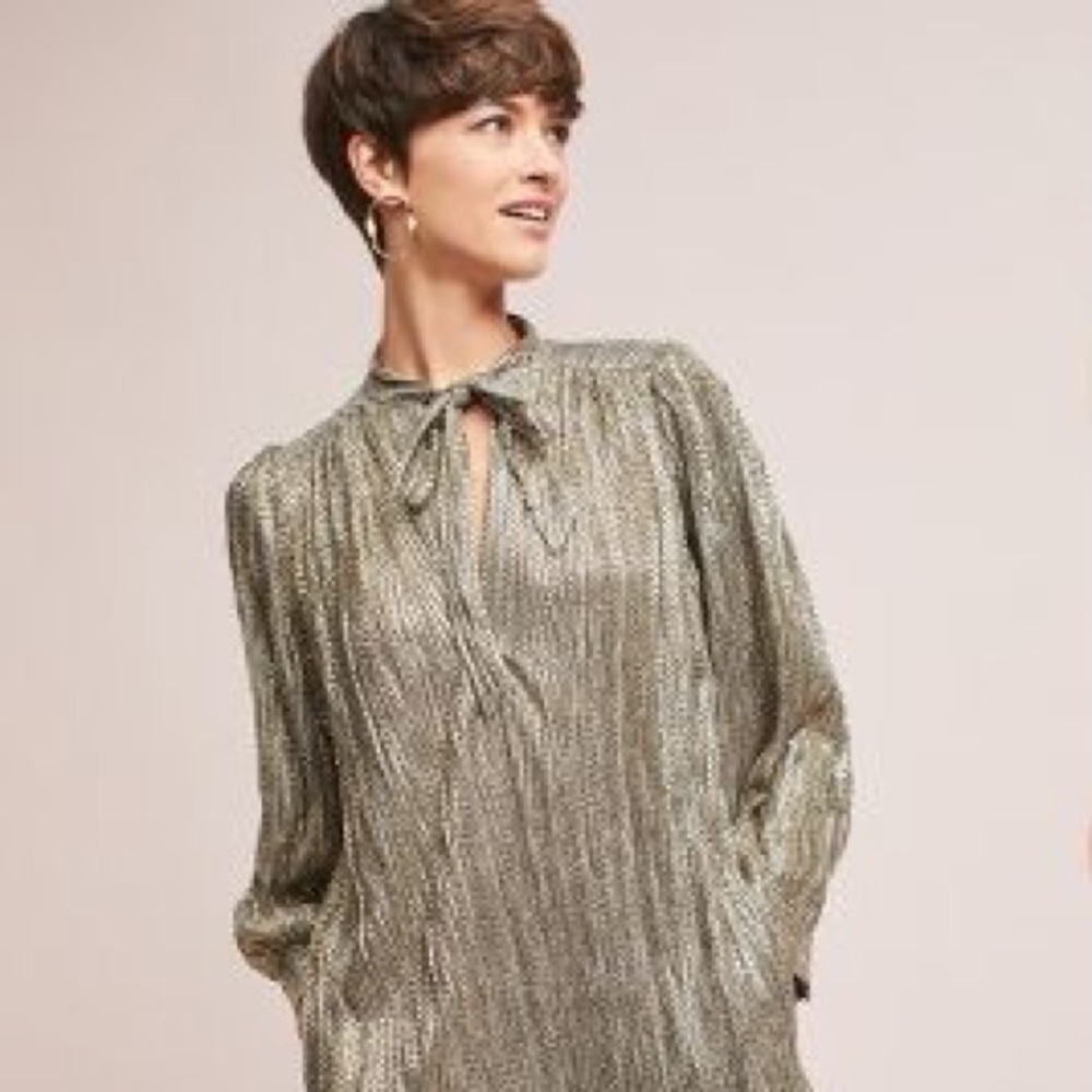 Anthropologie Sabina Musayev Tied Shimmer Tunic
